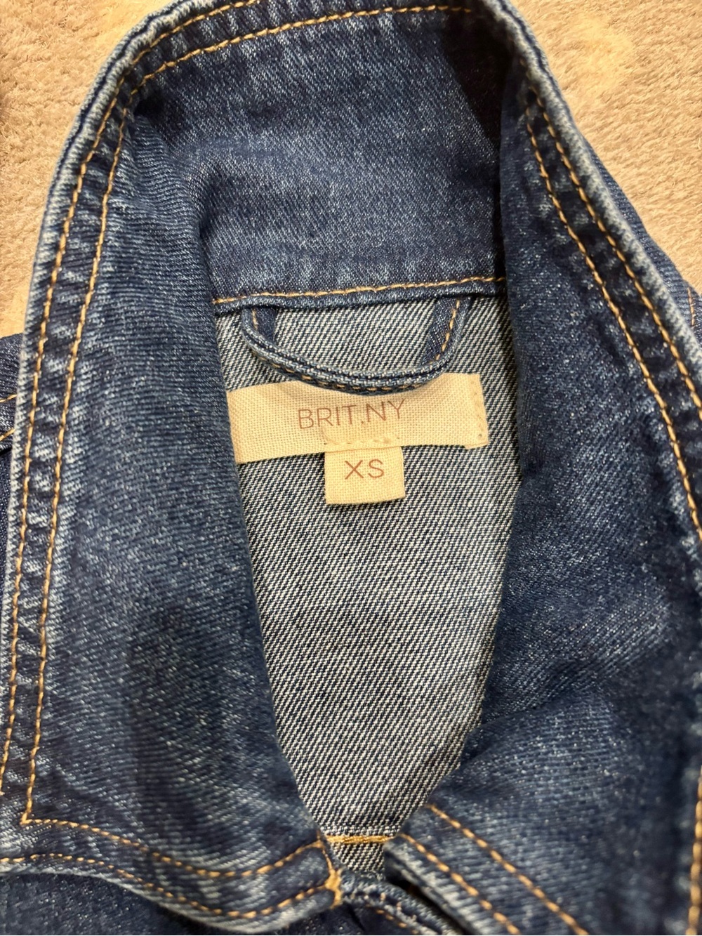 Denim Jean Jacket Embellished With Mink and Patches - Picture 6 of 6